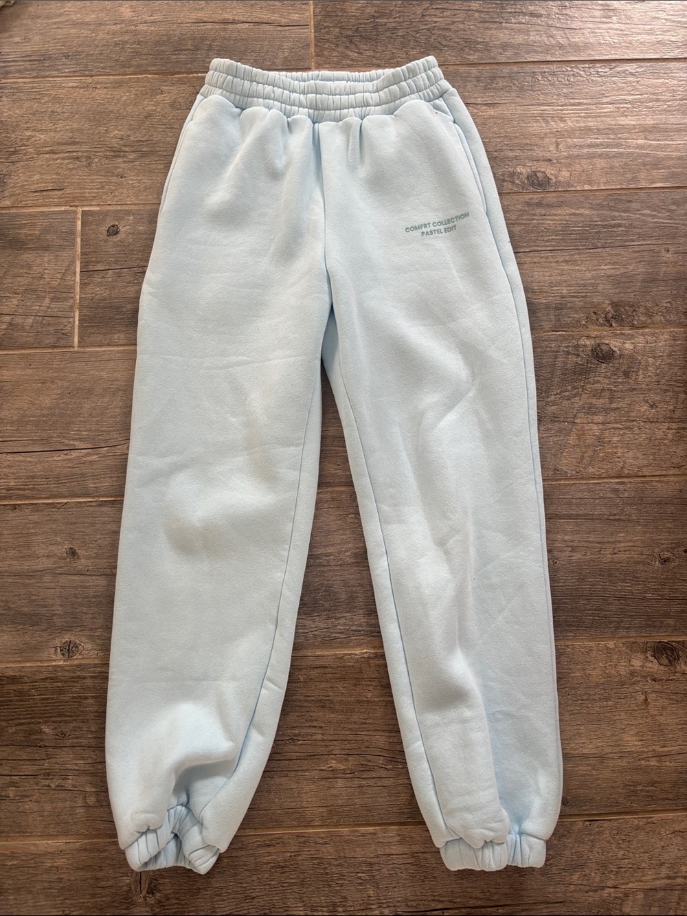 Comfort Collection Pastel Blue Women's Cropped Sweatpants - Picture 1 of 6